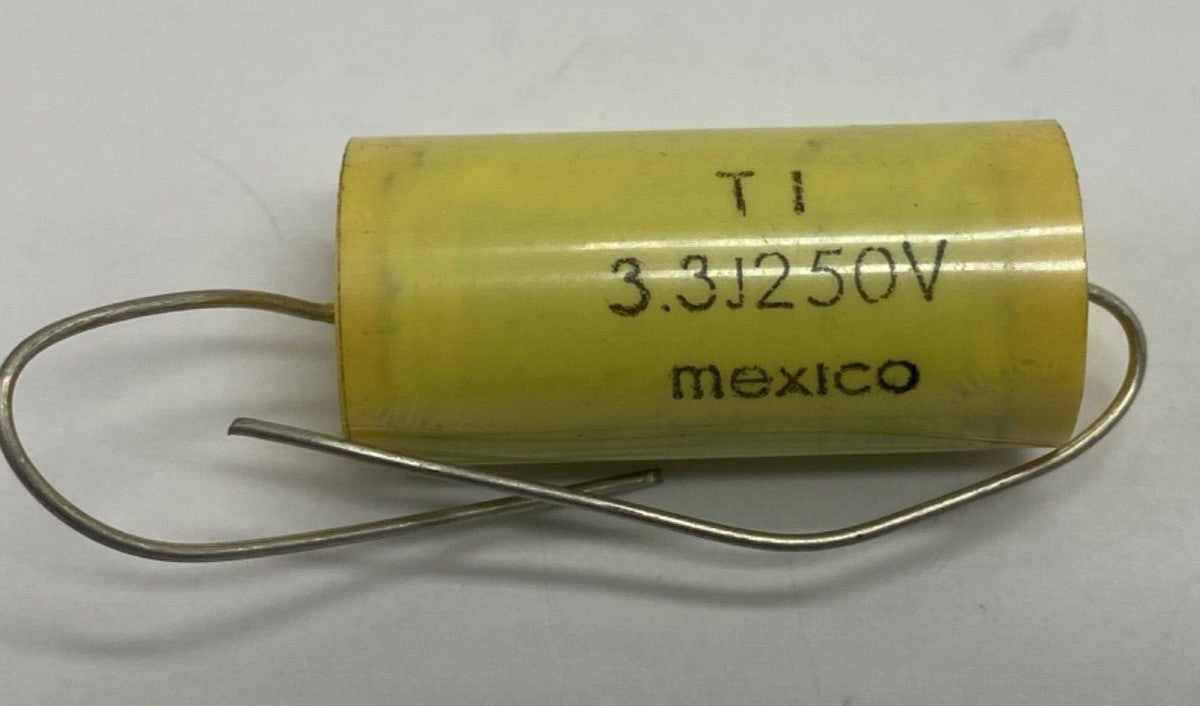 TI metalized film capacitor axial lead 3.3uf/250V, 3.3J250v