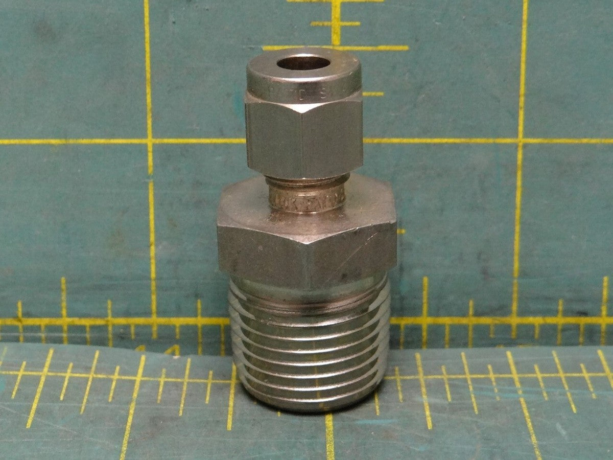 Stainless Steel Swagelok Fitting Male Connector 1/2" NPT x 1/4" Compression Tube
