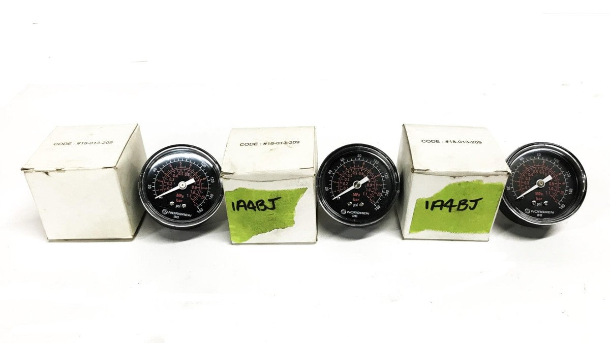 Norgren 2 inch 10-160 PSI Pressure Gauge 18-013-209 [Lot of 3] NOS