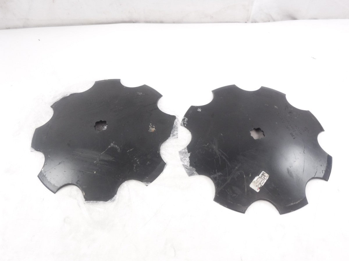 2 Pack Osmundson 16" x 7 Gauge Notched 1"Square x 1-1/8" Square Axle Disc Blades