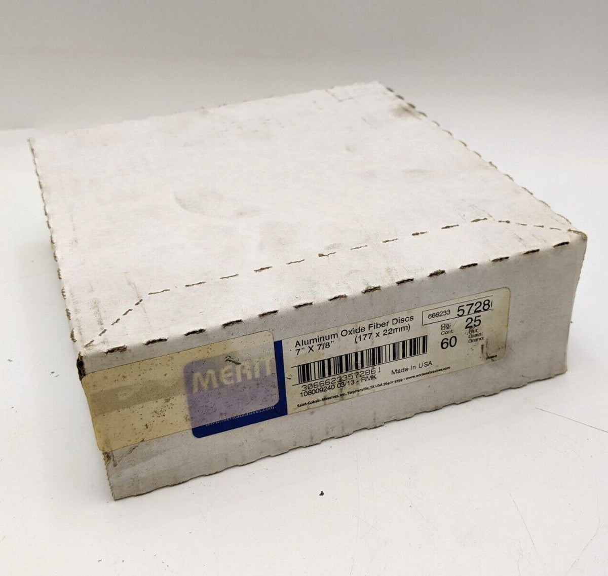 25 PC Merit 66623357286 Aluminum Oxide Fiber Discs 7" Dia x 7/8" Arbor 60 Grit