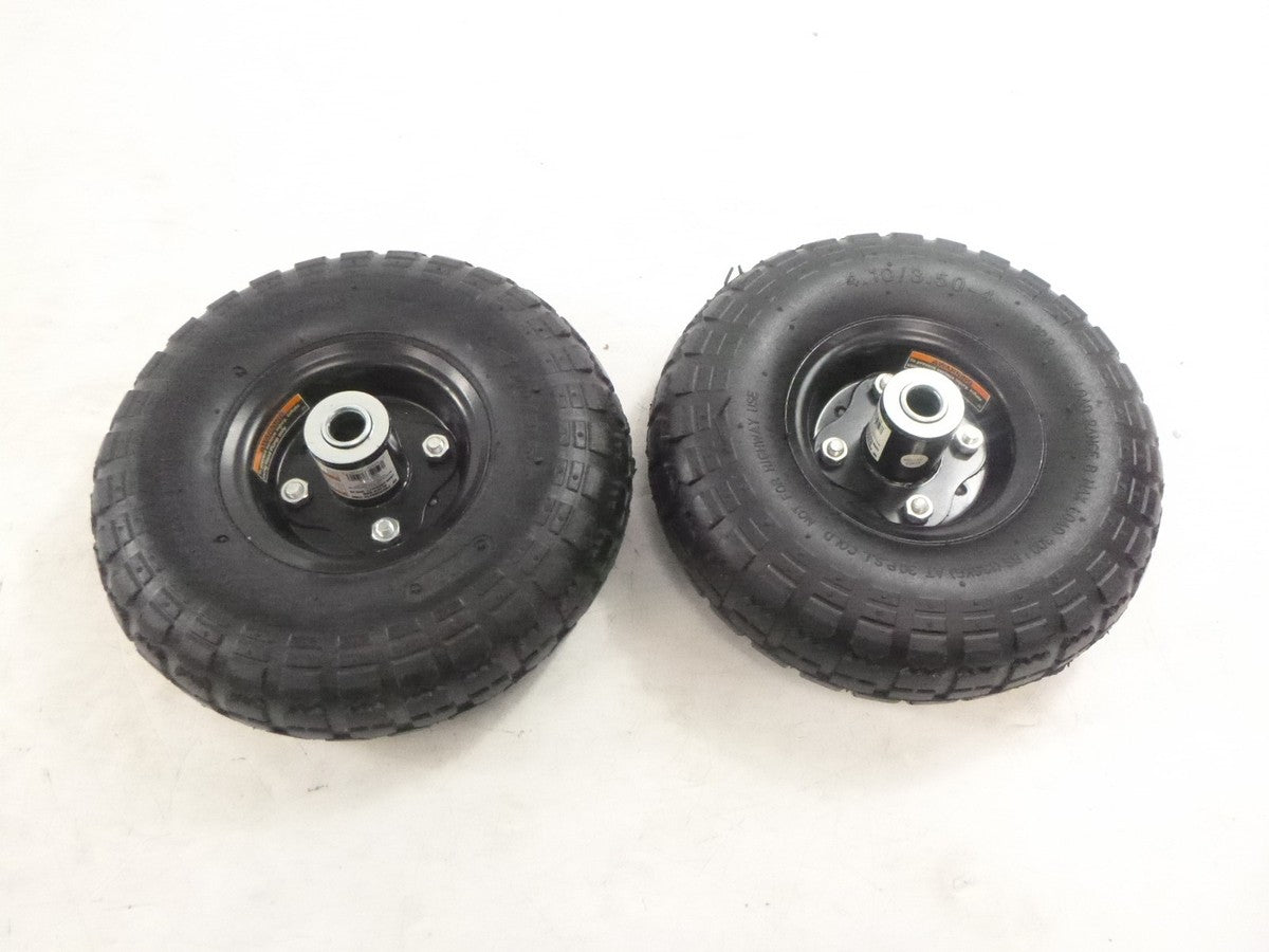 2 Pack Haul-Master 67465 Pneumatic 10" Tire w/Black 5/8" Hub 300lb  Capacity