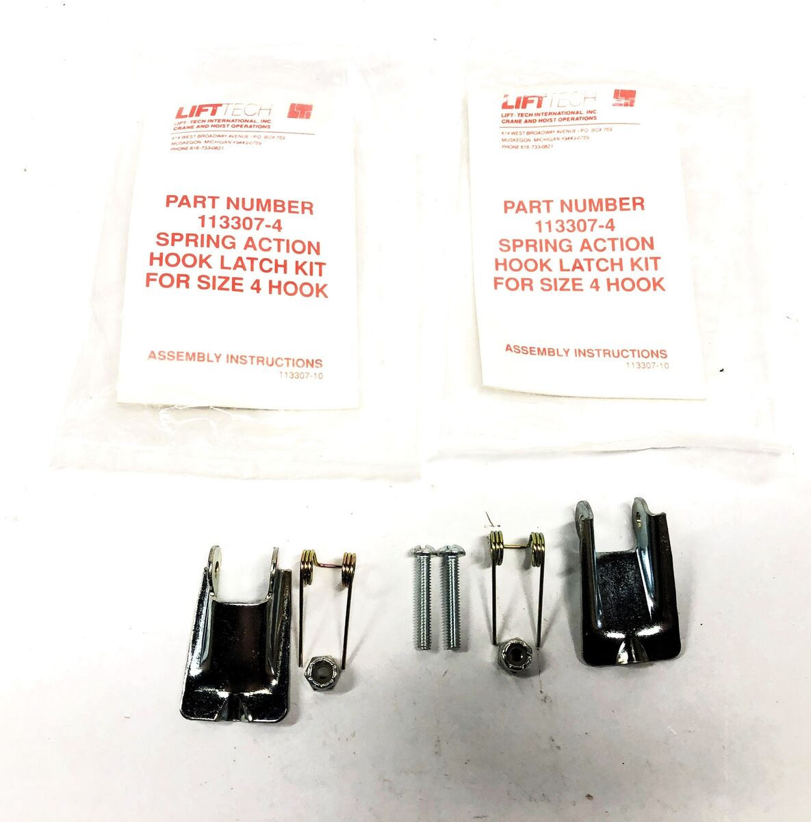 LiftTech Spring Action Hook Latch Kit 113307-4 [Lot of 2] NOS