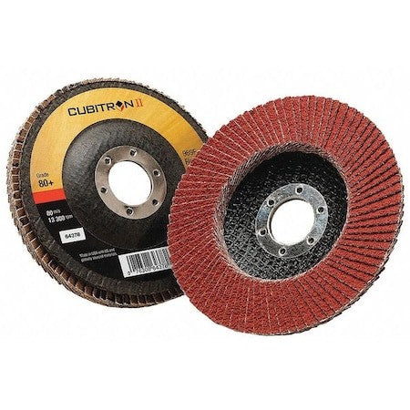 3M Cubitron 7100104941 Flap Disc,Type 27,4-1/2" Dia.,80 Grit