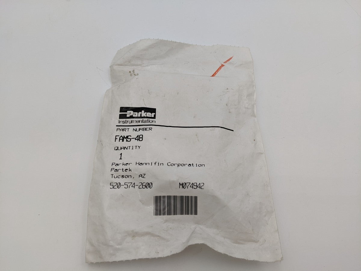 Parker FAMS-48 Fitting Adapter Parflare PFA 1/4" Tube 1/2" NPT Sanitary Plumbing