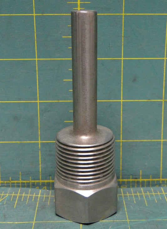 304 SS Threaded Thermowell 1" NPT x 1/2" NPT Connection x 2.5" Insertion 