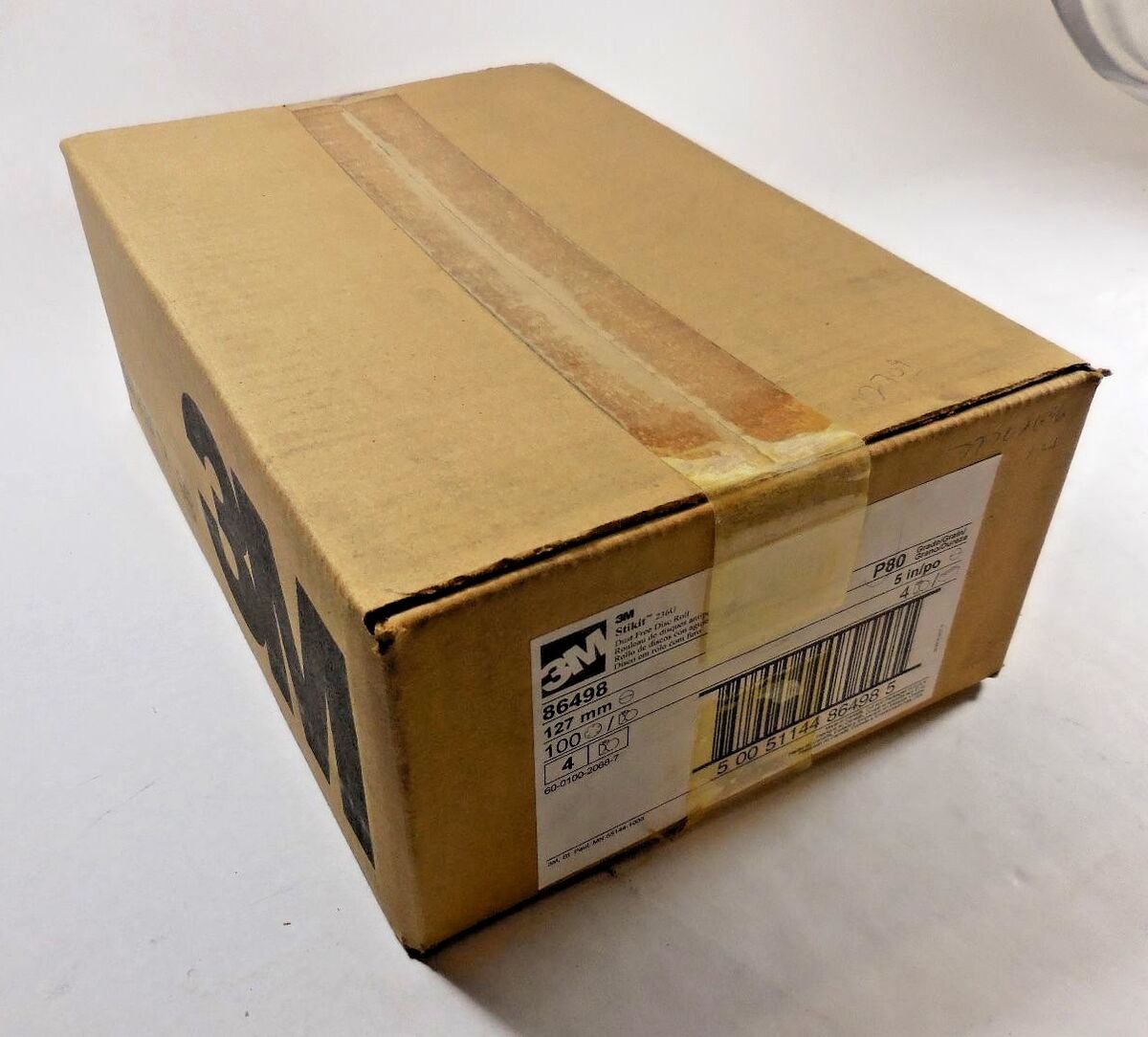 3M Stikit 236U, 86498 Dust Free Disc Roll ( 5"/127mm, P80 Grade) Box of 400