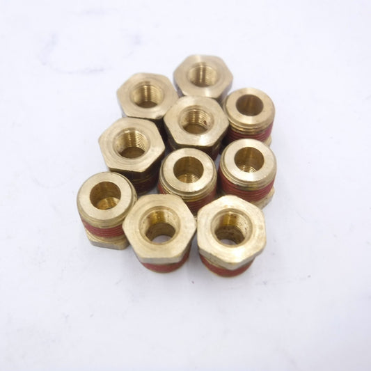 10 Pack 5/8" Male NPT x 3/8" Female NPT Brass Reducer Bushing