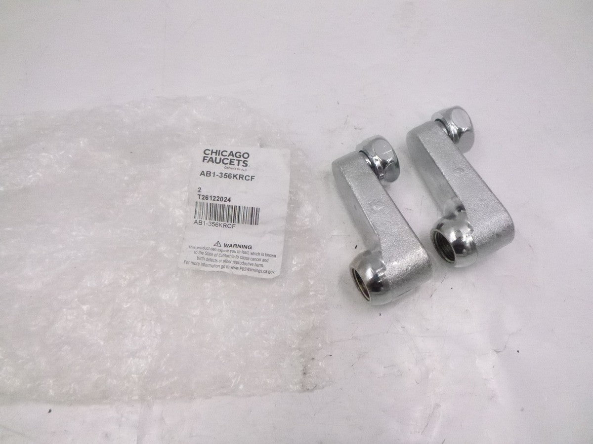 2 Pack Chicago Faucets AB1-356KRCF Offset Apply Kitchen Faucets 1" x 3/4"