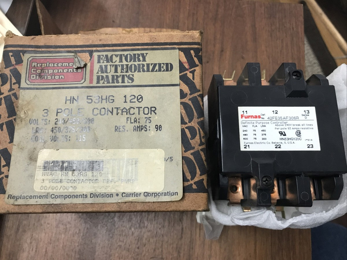 42FE35AF306R Furnas Definite Purpose Contactor HN53HG120 3 Pole