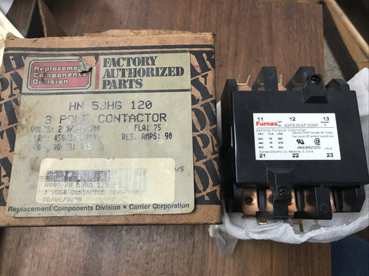 42FE35AF306R Furnas Definite Purpose Contactor HN53HG120 3 Pole