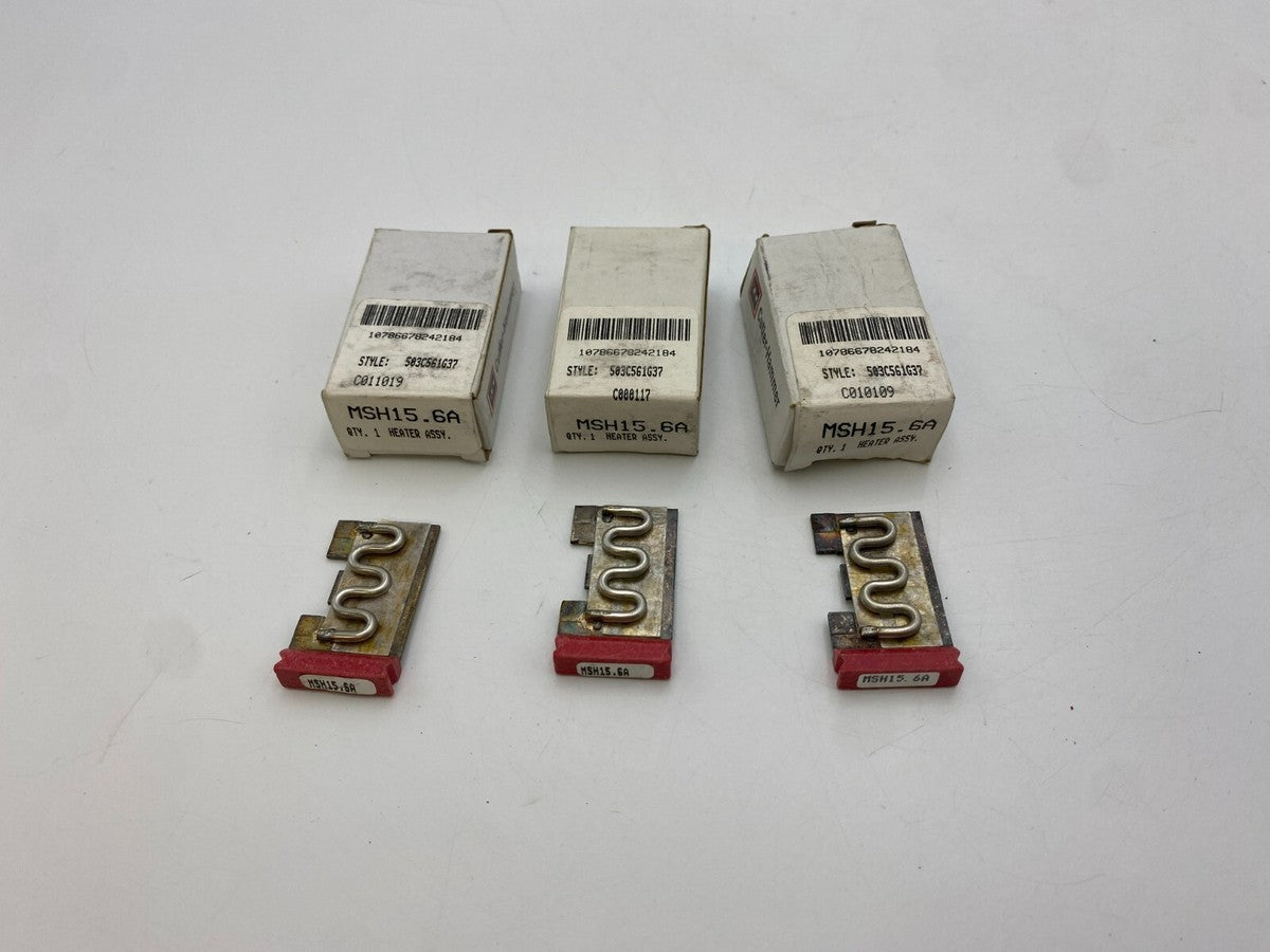 3Pc Cutler Hammer MSH15.6A Heater Thermal Unit 15.6 Amp NOS MSH156A MSH-15.6A