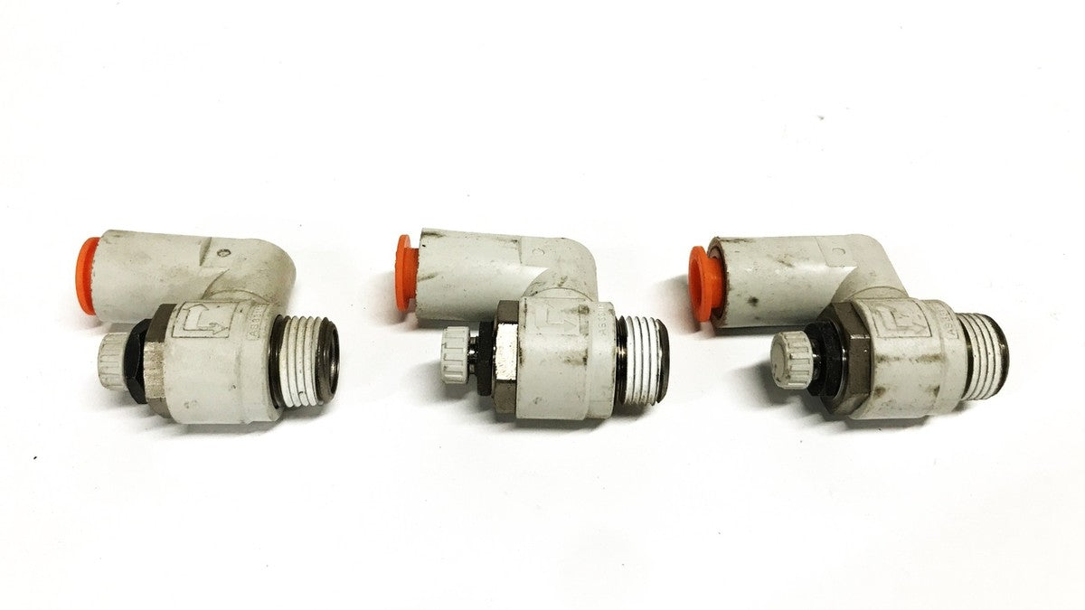 SMC 10mm x 3/8 BSPT Air Flow Control Valve AS3311F [Lot of 3] NOS