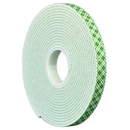 3M 4032 Double-Sided Foam Tape, 1 1/2 In W, 5 Yd L, 1/32 In, Polyurethane Foam,