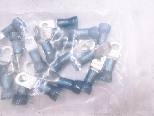 20Pack Sta-Kon RE Series RE6-14 Ring Tongue Terminal M6 1/4" 6 AWG Blue
