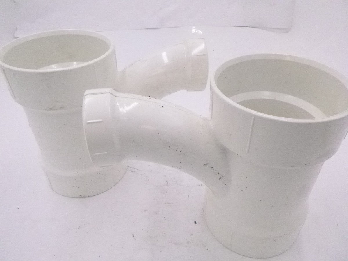 2 Pack Charlotte Pipe 4" Hub T x 4" D Hub PVC Long Turn Wye Sch 40 PVC005021600
