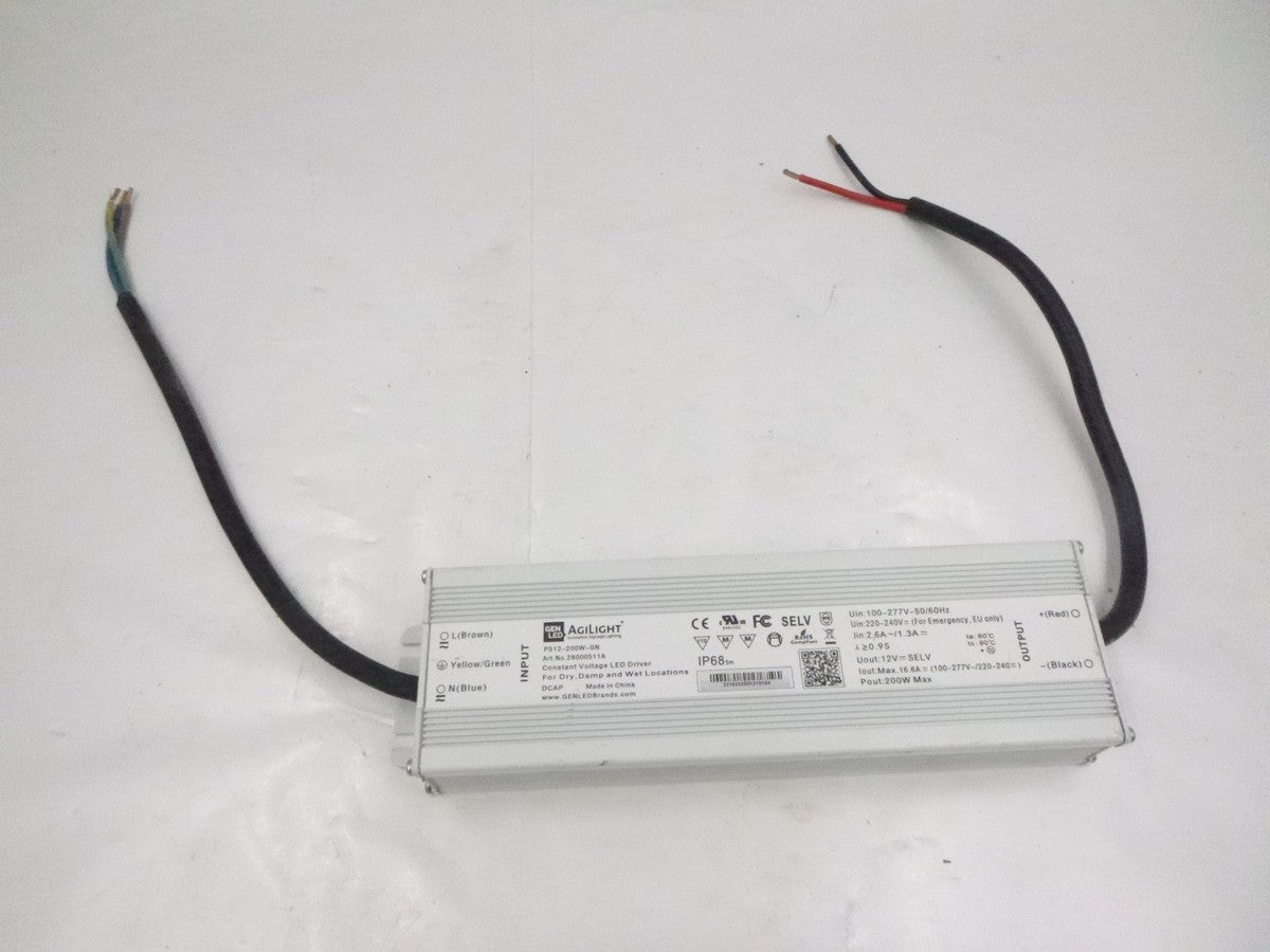 AgiLight PS12-200W-GN Constant Voltage LED Power Supply Driver 220-240V 50/60Hz