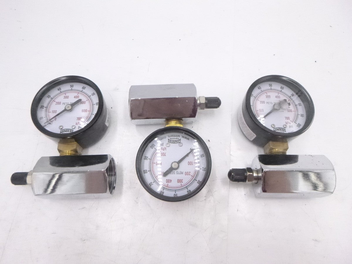 3 Pack Winters PET Series Dual Scale Gas Test Pressure Gauge 2" Dial 0-100PSI