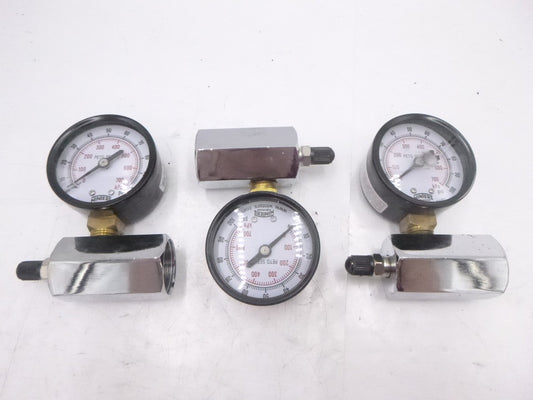 3 Pack Winters PET Series Dual Scale Gas Test Pressure Gauge 2" Dial 0-100PSI
