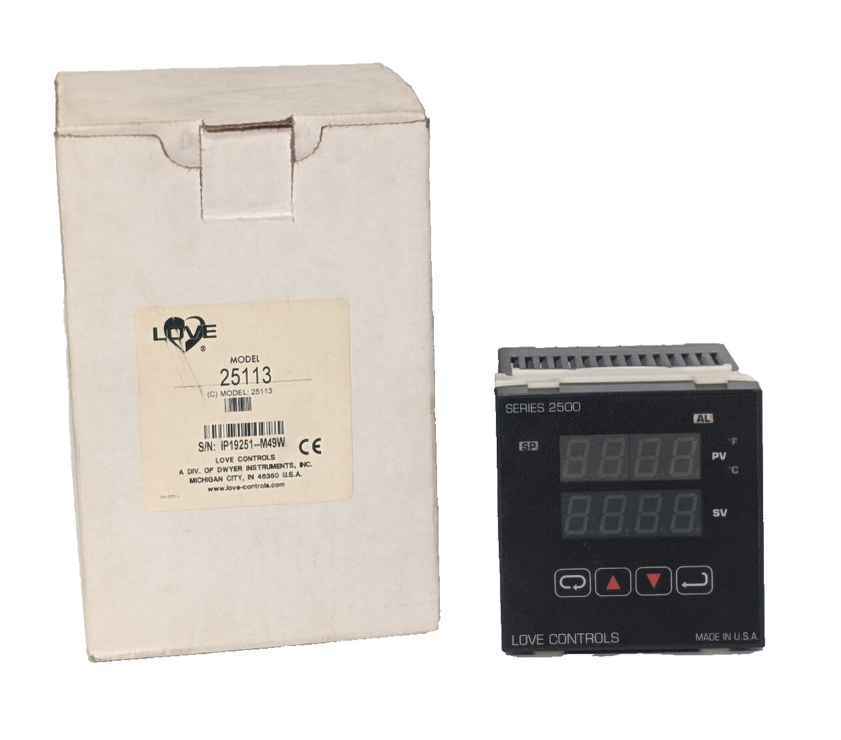 Love Controls 25113 Temperature Controller Series 2500 Thermocouple Relay Alarm