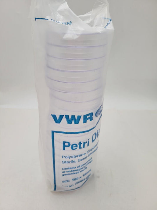 20Pc VWR 25384-088 Petri Dish Polystyrene Disposable Size 100x15mm Sterilized