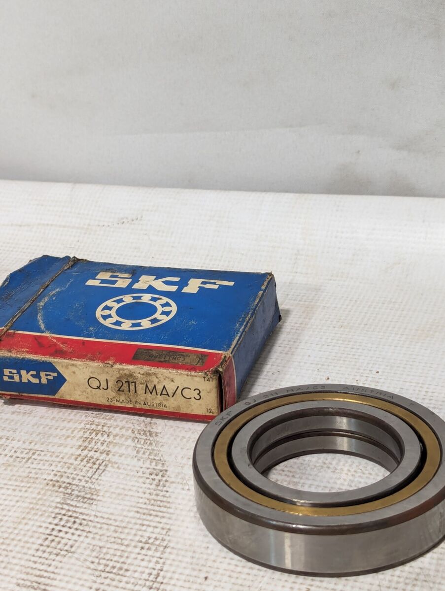 SKF QJ211MA/C3 Four-Point Contact Bearing - 55 mm Bore, 100 mm OD, 21 mm Width,