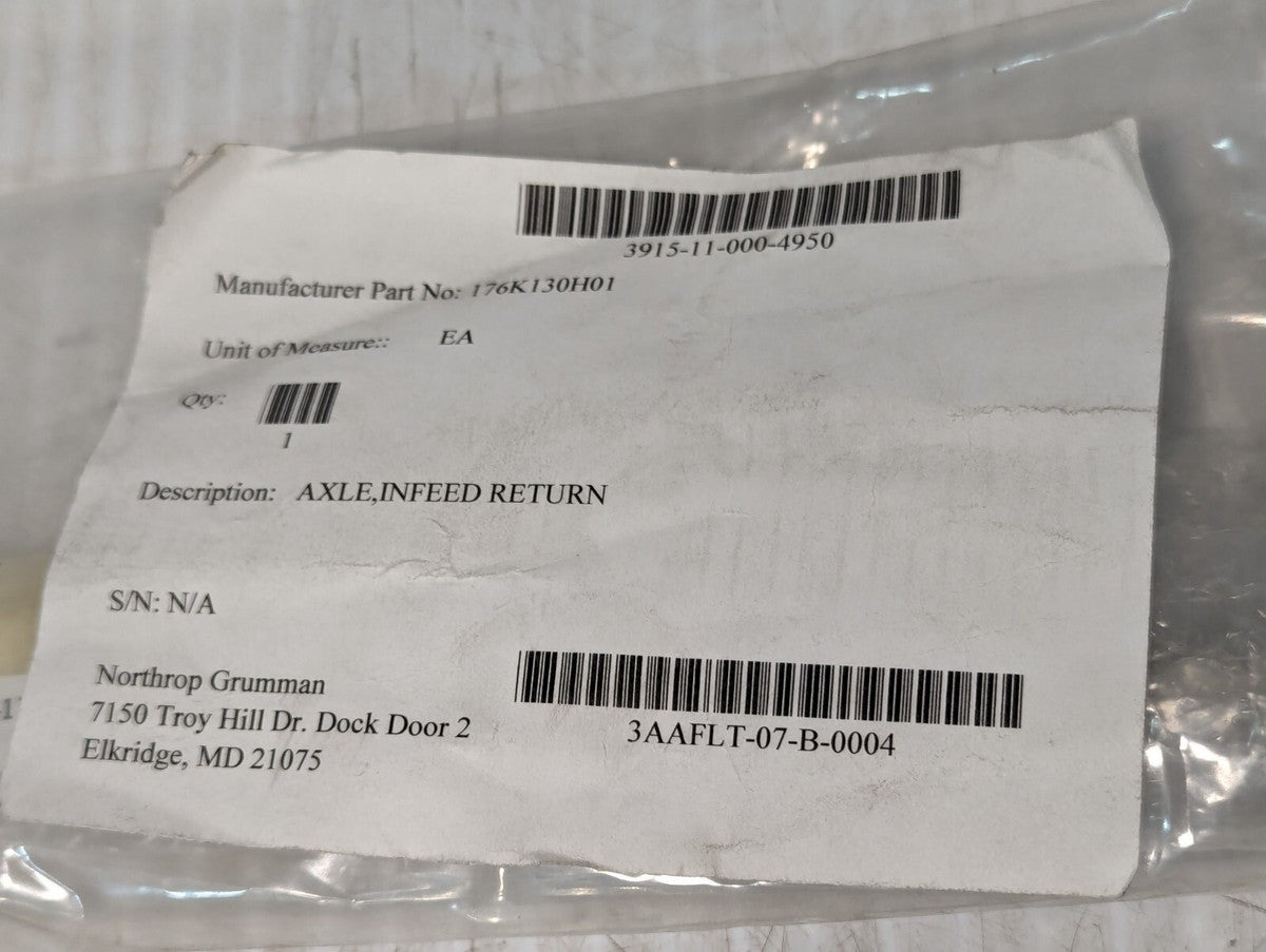 176K 130H01  Infeed Return Axle, 3915-11-000-4950