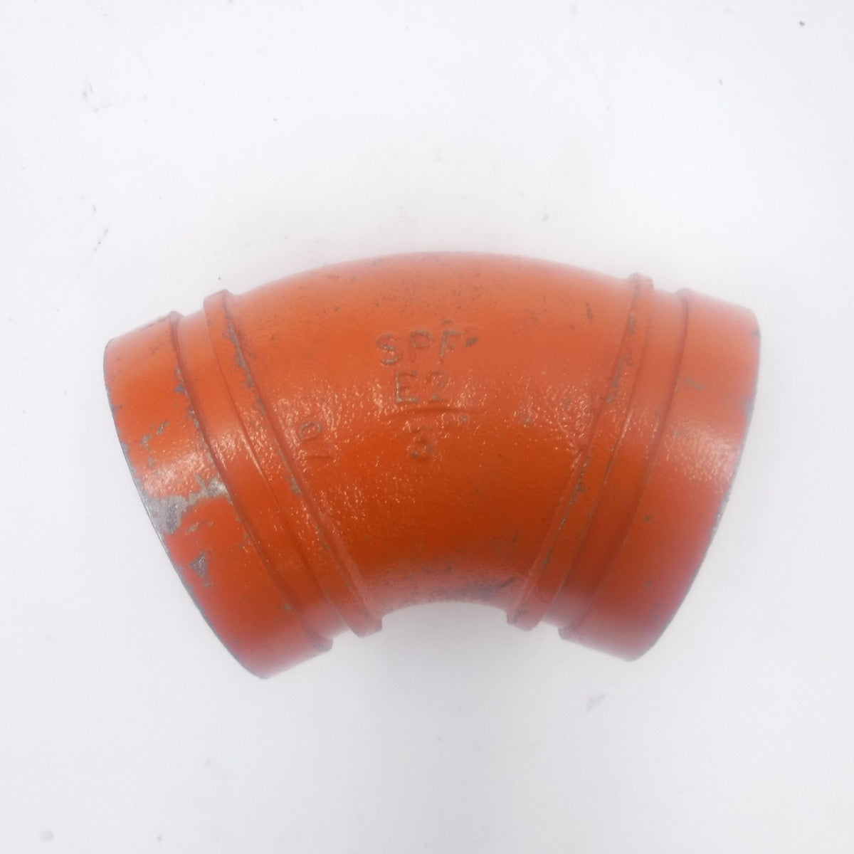 ASC SPF Anvil 3" x 3" Ductile Iron E2 Grooved End Pipe 45° Elbow E-2