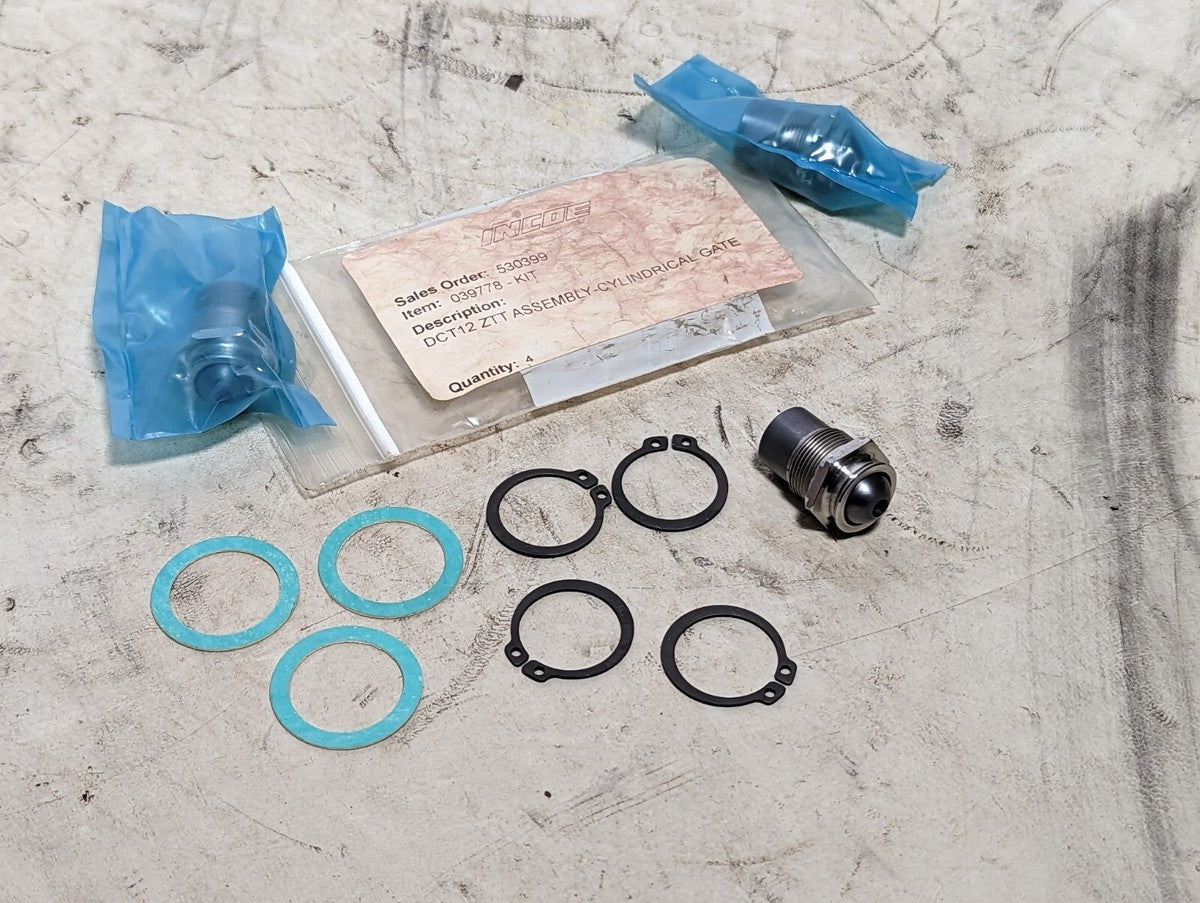 Lot of 3 DCT12 ZTT cylindrical gate assemblies, 039778 kit