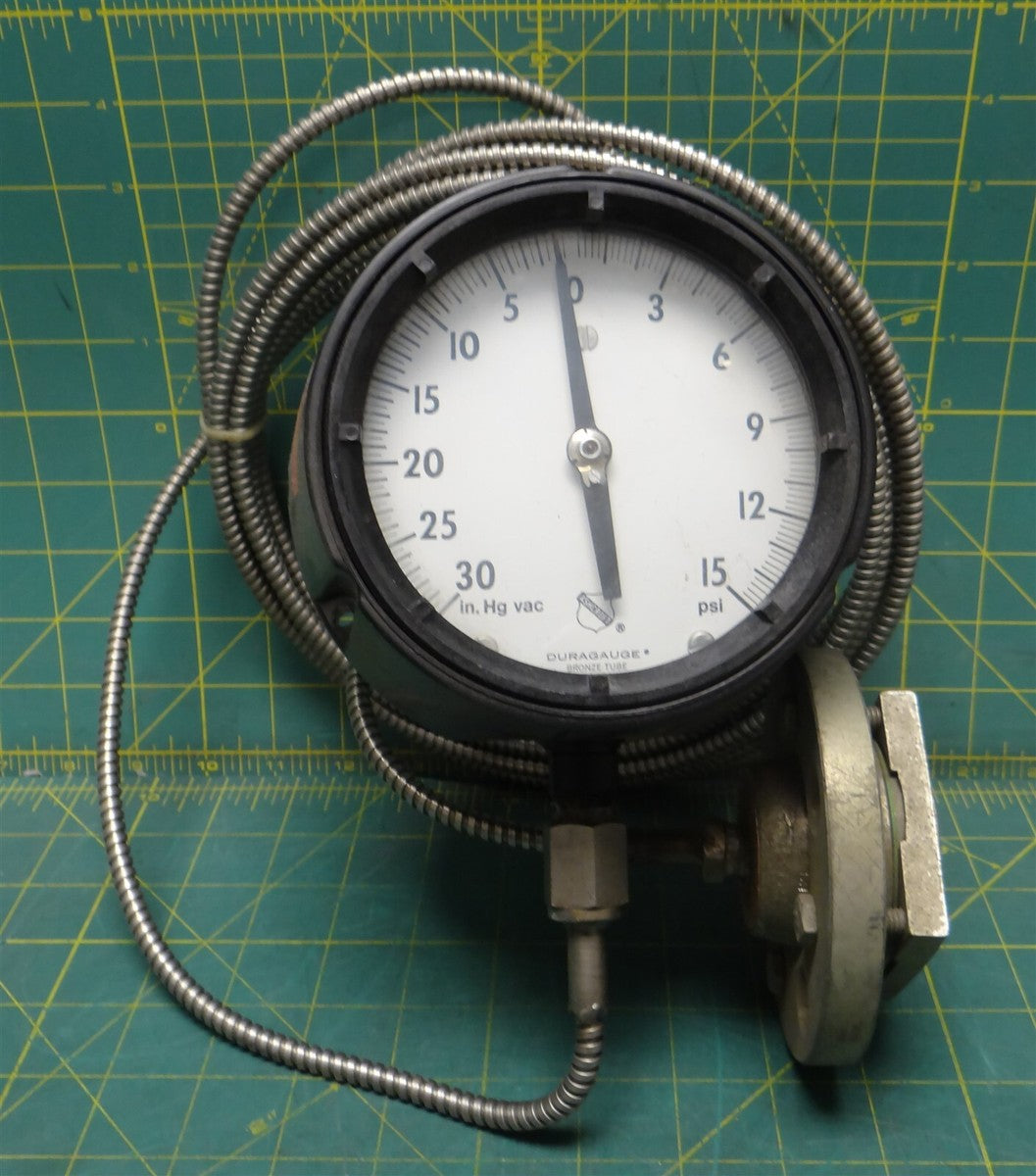  Ashcroft 45-1279AS0-2L Duragauge 4-1/2" Pressure Gauge 30-0-15 PSI Dial 10' Cap