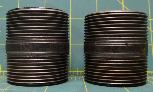 (2) 1-1/2" x 2" All Threaded Galvanized Steel Sched 40 Male Pipe Nipple Fitting 