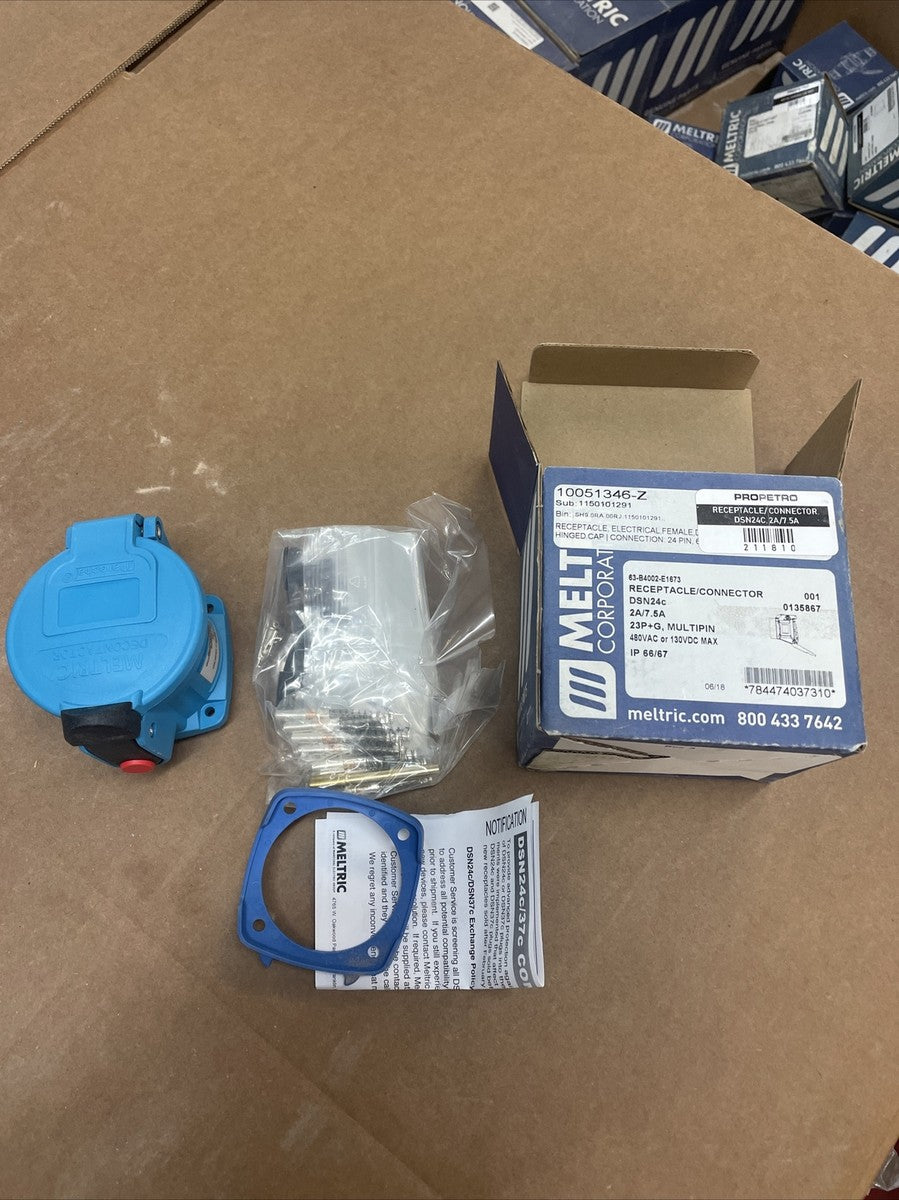 Meltric DSN24C 2A/7.5 480VAC/130VDC 63-B4002-E1673 23P+G Receptacle/Connector