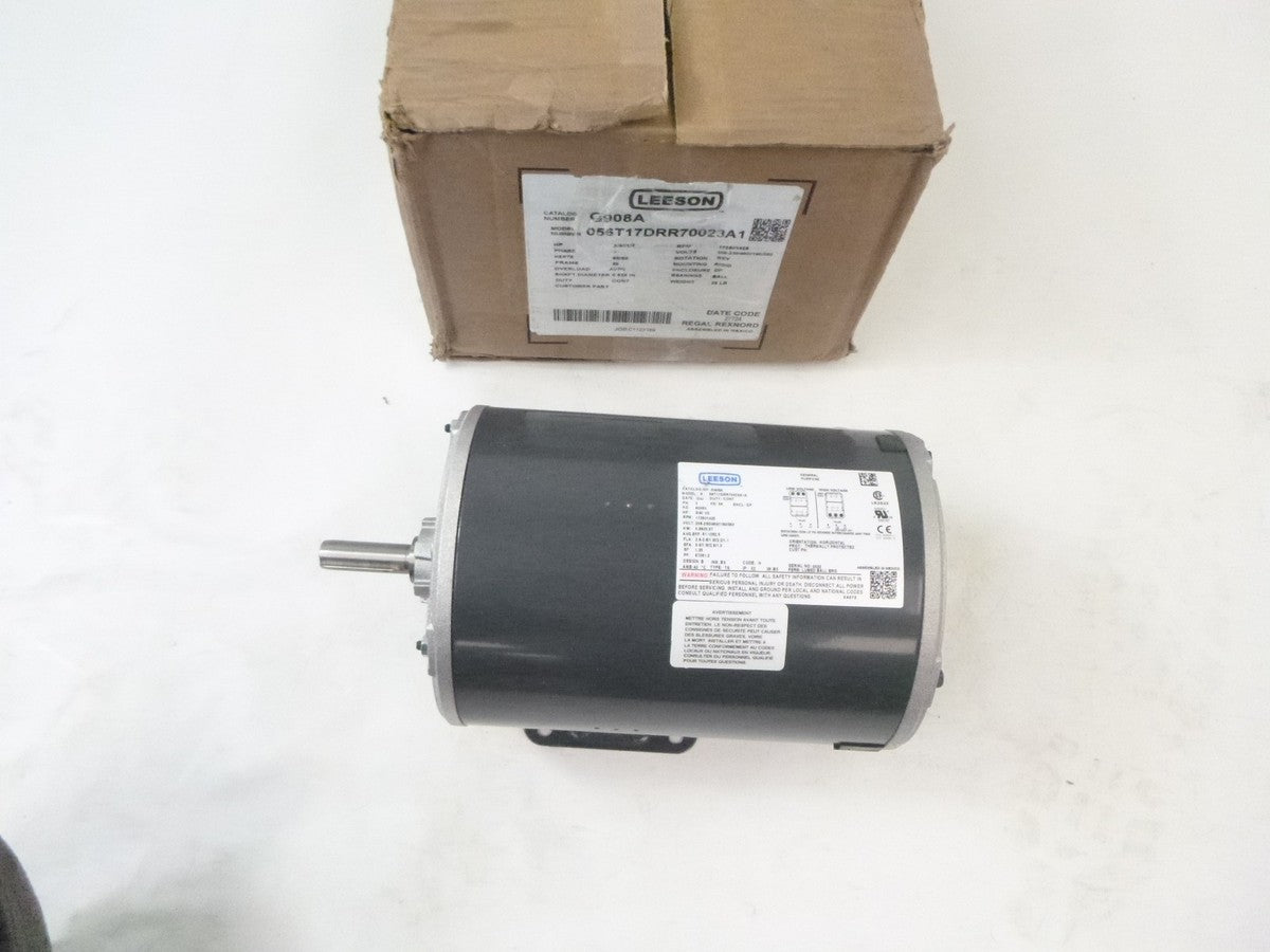 LEESON 3 Phase General Purpose Electric Motor 3/4HP 1725RPM 56 DP 3PH G908A