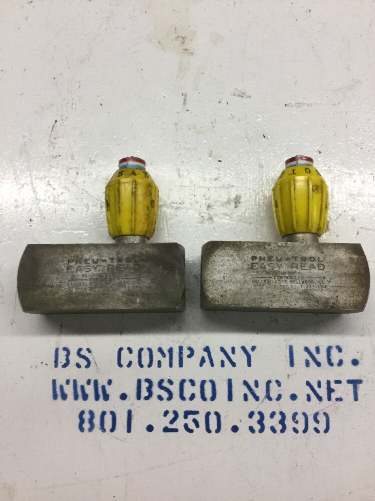 Pneu-trol Easy Read Hydraulic Valve 3/4" EF-35-S (Lot Of 2)