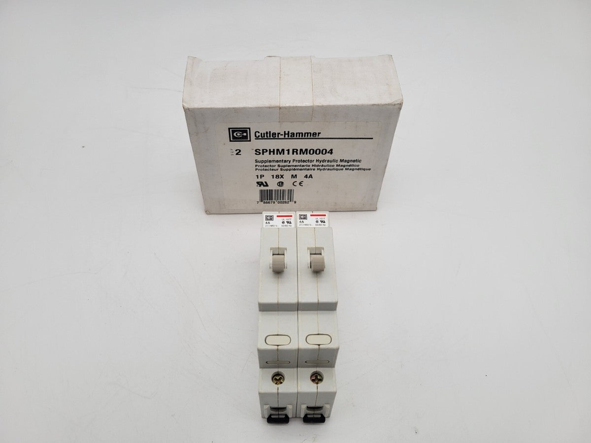 2 Piece Box Cutler Hammer SPHM1RM004 Circuit Breaker Hydraulic Magnetic 4 Amp