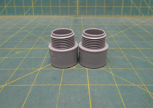 (2) 3/4" Gray PVC Male Terminal Adapter Fitting 21mm - Kraloy Brand TA07