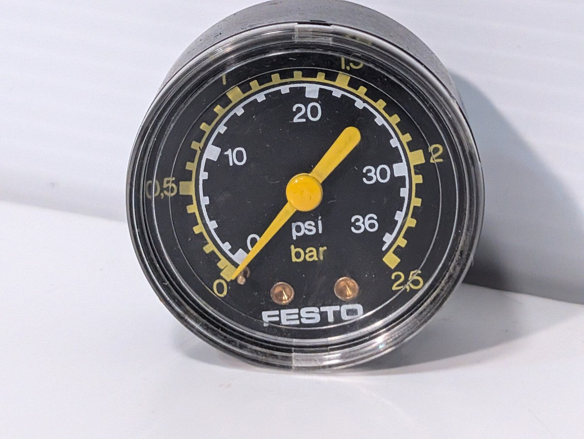 Festo 0 to 2.5 PSI Industrial Pneumatic Air Pressure Gauge