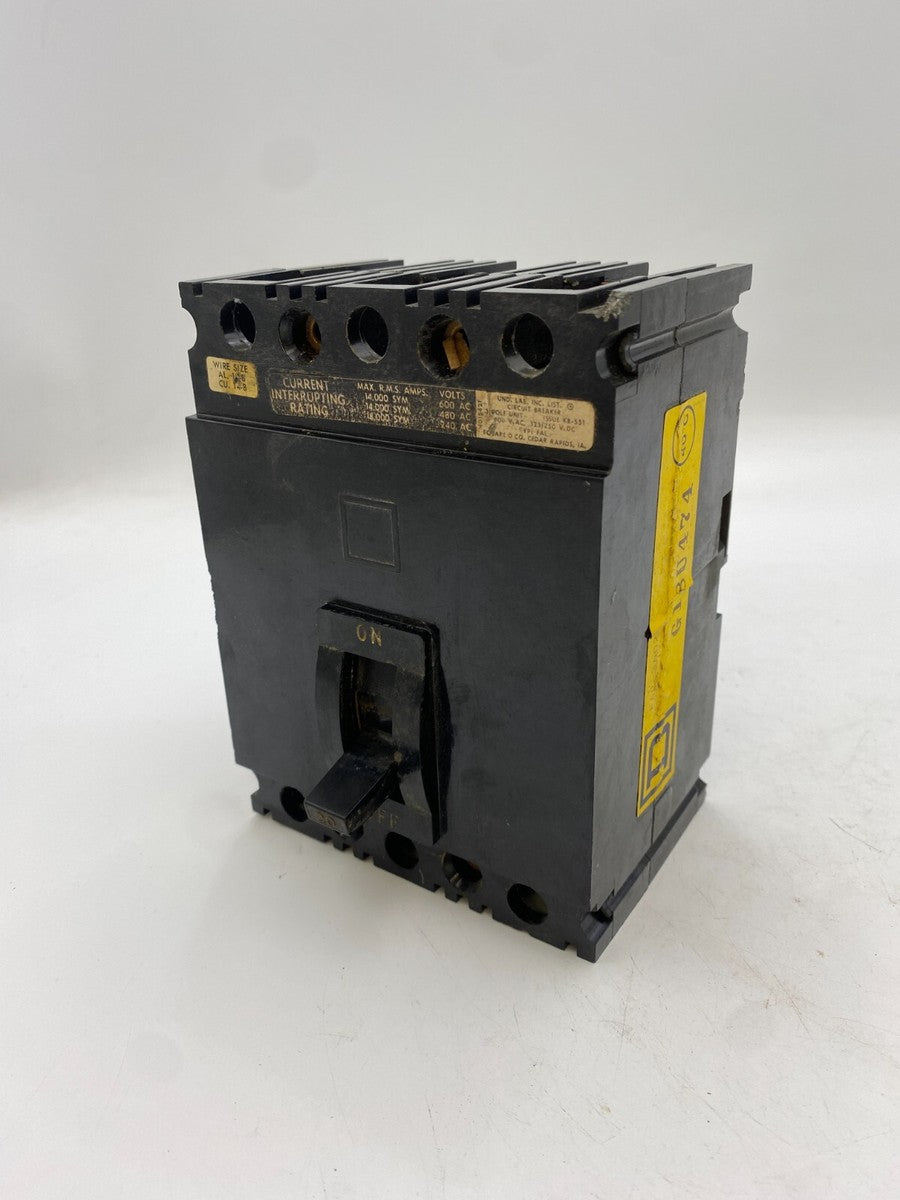Square D FAP-36020 Bolt-On Circuit Breaker 20A 600V 3P 3PH FAP 20 AMP 600 Volt