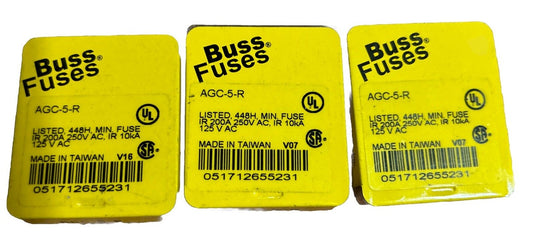*QTY 15* Cooper-Bussmann AGC-5-R, 200A, 250VAC. NEW!      AC
