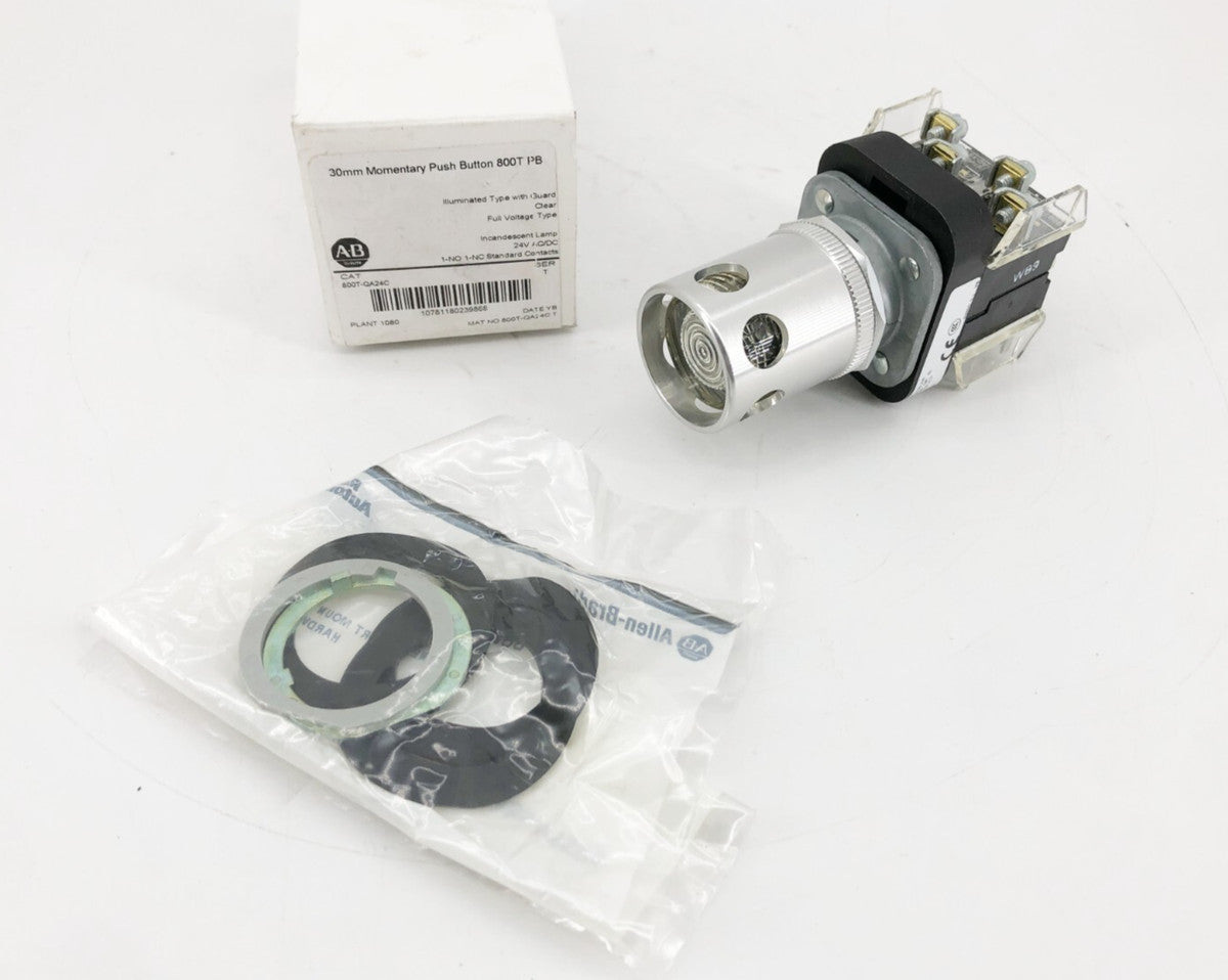 New Allen-Bradley 800T-QA24C Ser. T Momentary Pushbutton 30mm Clear 24VAC/DC