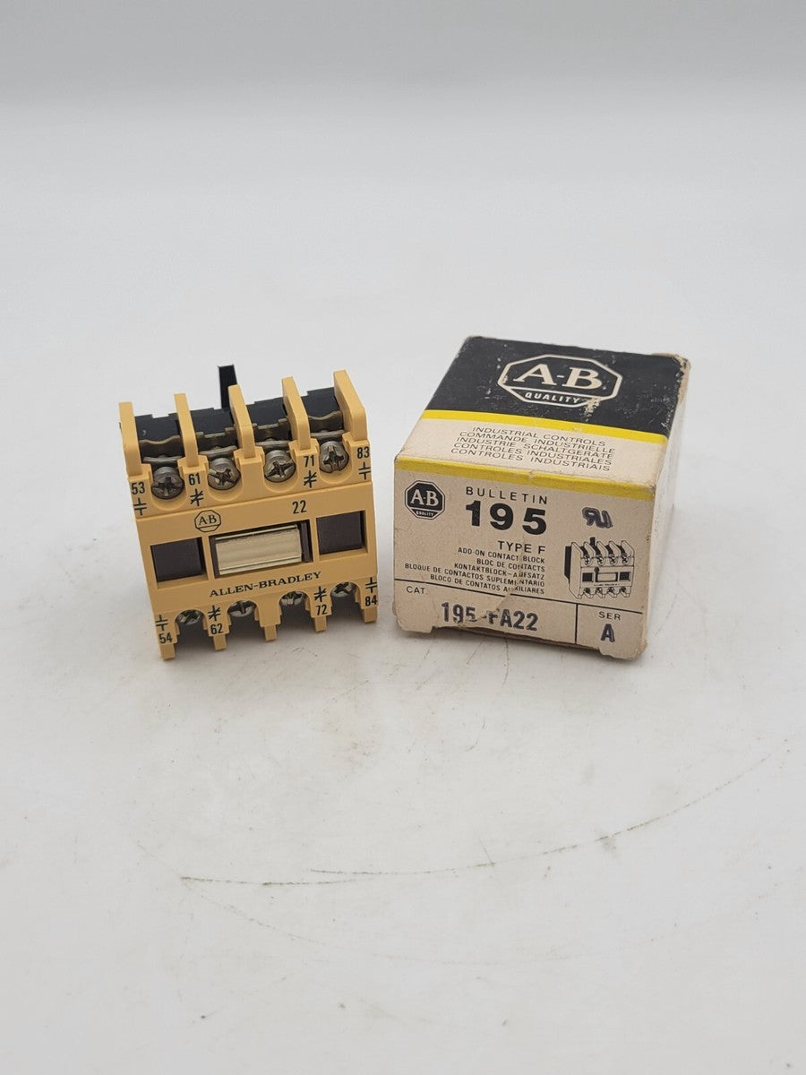 Allen-Bradley 195-FA22 Bulletin 195 Contact Block 10A 690VAC Series A Type F