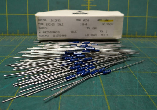 (100) Vishay / Dale RNC55J2002FS Metal Film Resistor 1/8watt 20Kohms 1% 25ppm