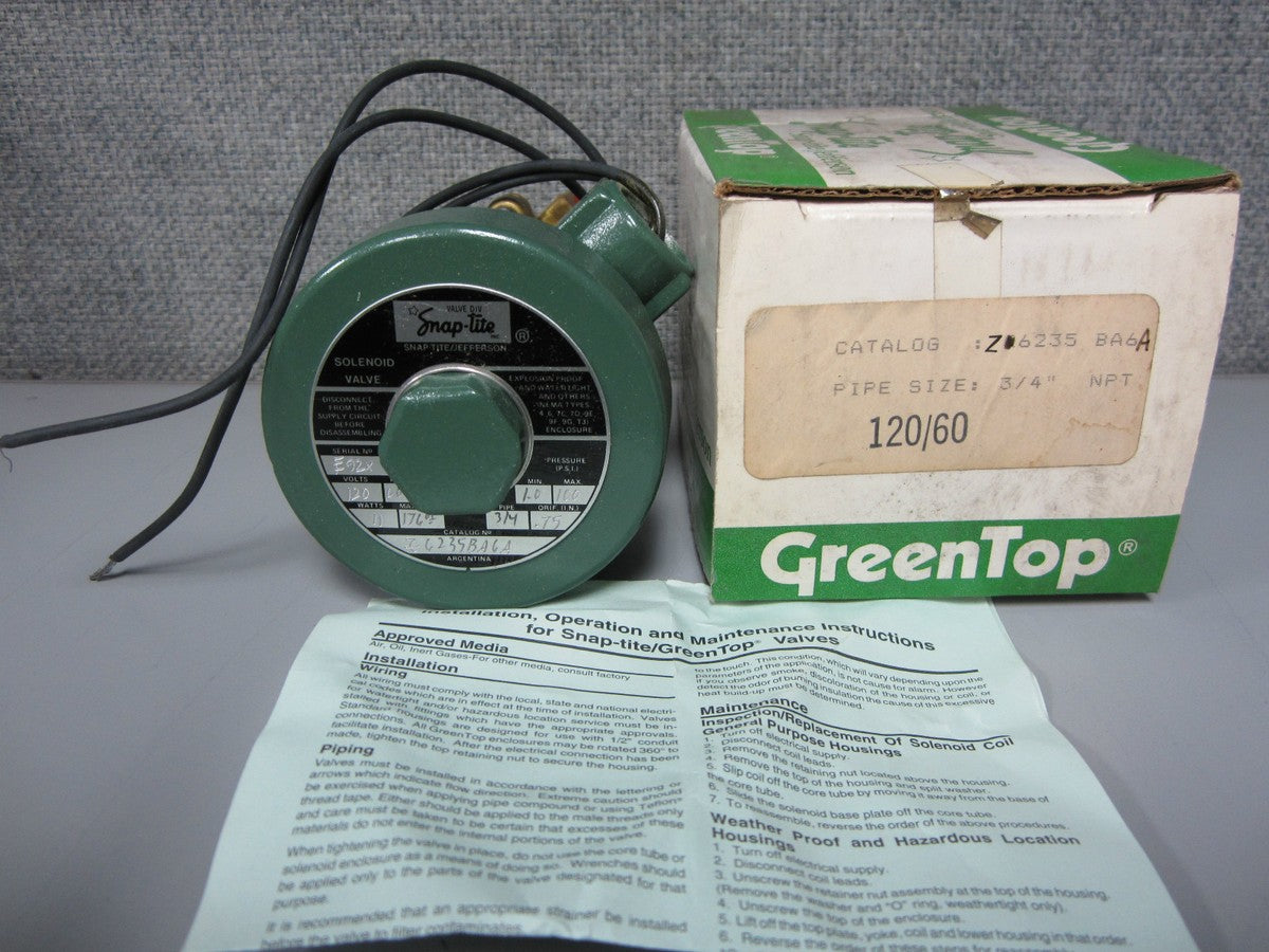 Snap-Tite/ Jefferson Catalog Z6235BA6A Valve NEW 