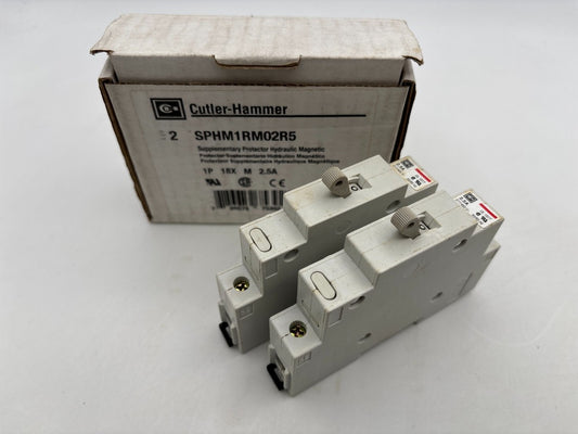 2PC Cutler-Hammer SPHM1RM02R5 DIN Rail Circuit Breaker 2.5A 277/480V 1P 1PH SPHM