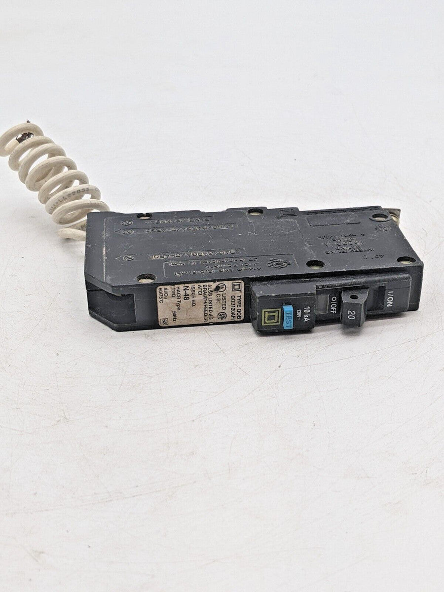 Square D QOB120AFI Bolt-On Circuit Breaker 20A 120V 1P 1PH QOB 20 AMP 120 Volt