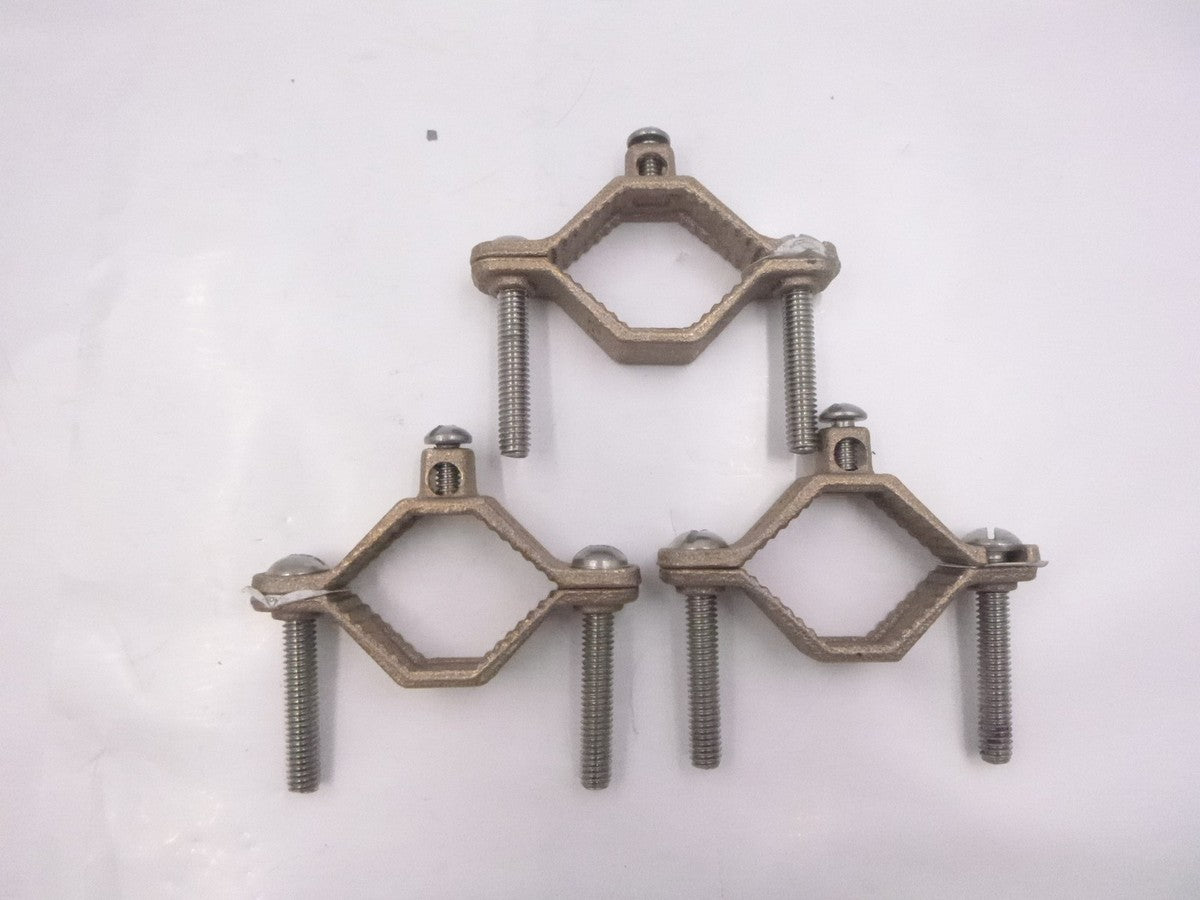 3 Pack Blackburn J2BB-B1-5 Bronze Pipe Ground Clamp 1/4"-2"