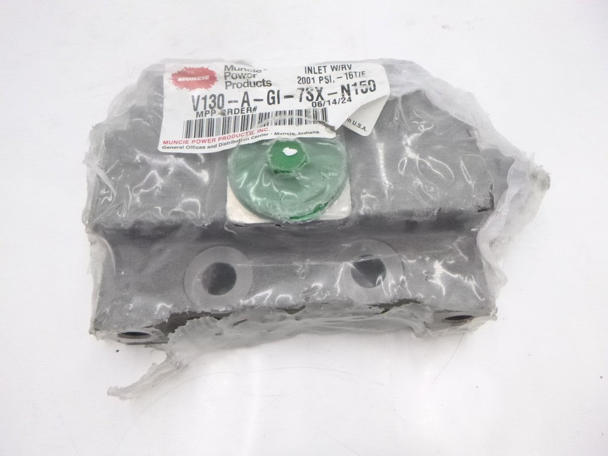 Muncie Power Inlet w/ Relief Valve V130-A-GI-7SX-N150 2001PSI 16T/F