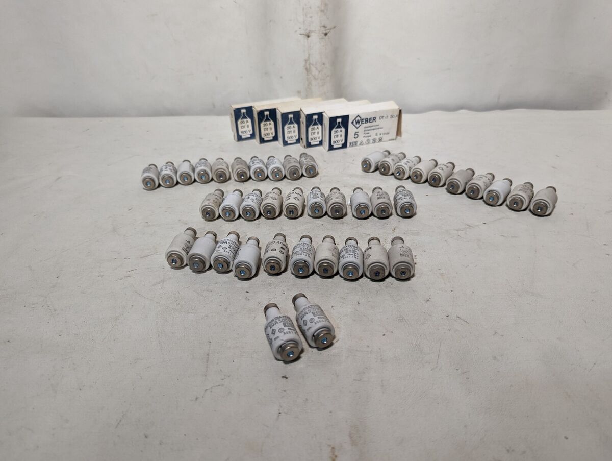 Lot of 67 Weber DTII20A fuses, 20A, 500V