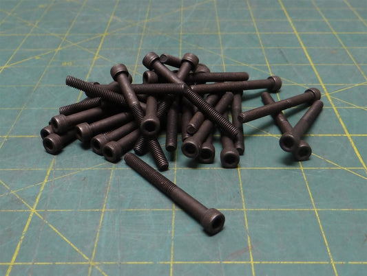 (33) 10-32 x 2" Long Partially Threaded Black Oxide Steel Socket Hex Head Screw