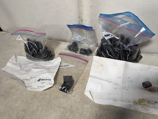 4.5+ pounds of black Delrin hardware as pictured